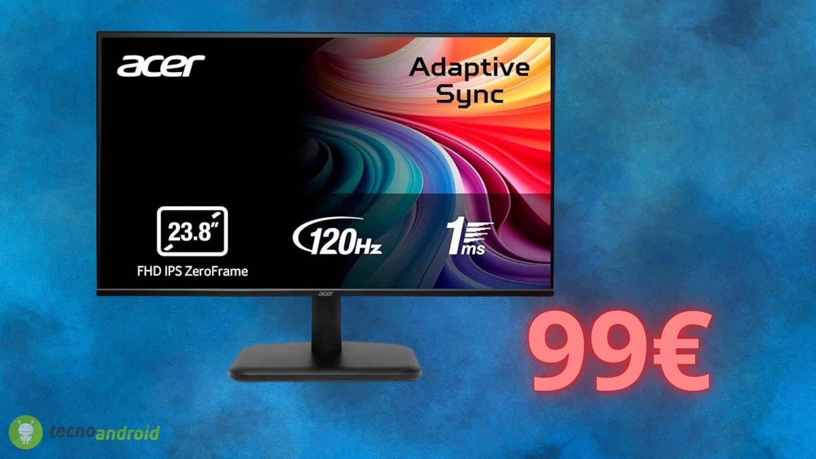 Acer Monitor per meno di € 100 in Amazon: l'offerta è fragile -