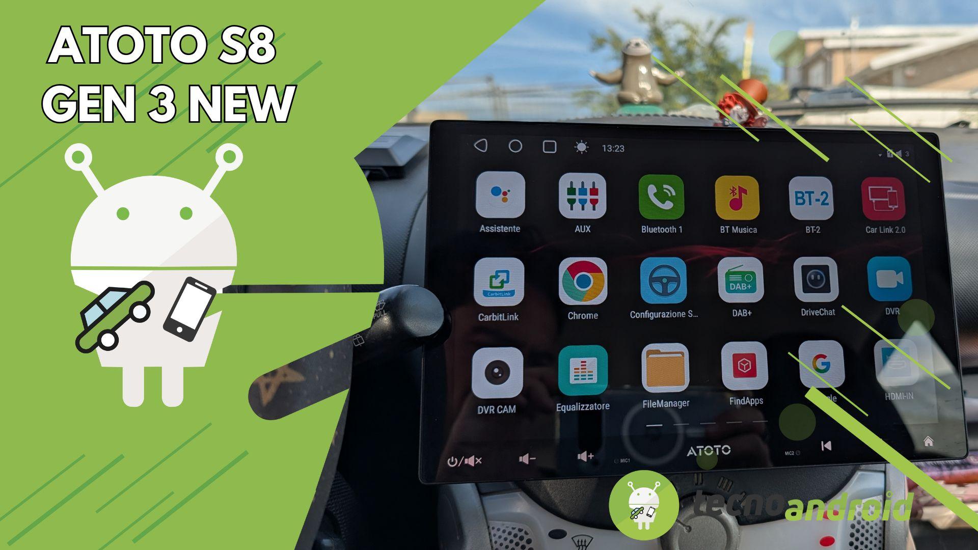 Atotozone S8 Gen 3: Radyya Ca Apple Carpay Ann Android Auto |Aftin